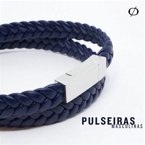 ACESSÓRIO MASCULINO design sofisticado a Pulseira de Couro