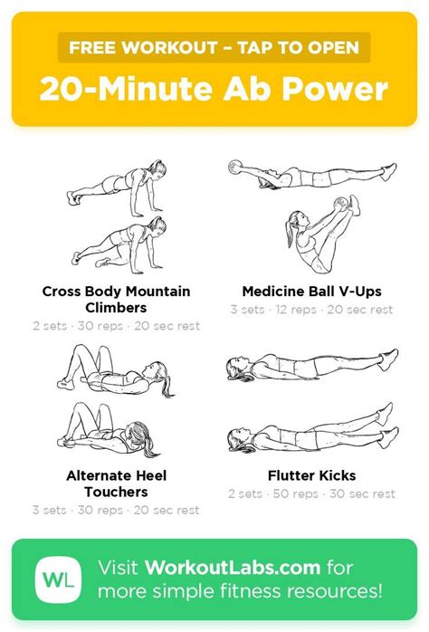 20 Minute Ab Power · Free Workout By Workoutlabs Fit Free Workouts