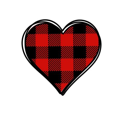 Red Buffalo Plaid Heart Svg Valentines Svg Heart Svg Etsy