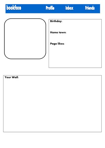 English Creative Writing Designing A Bookface Character Profile