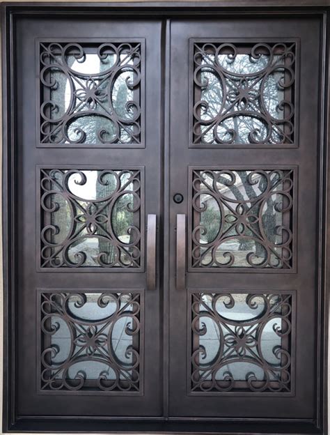 Wrought Iron Double Entry Doors Double Front Doors Victory Metal