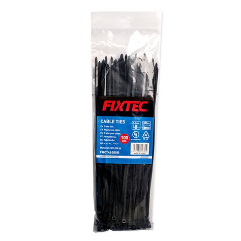 Fixtec Black Plastic Cable Ties Long And Wide Extra Large Zip Ties Wrap