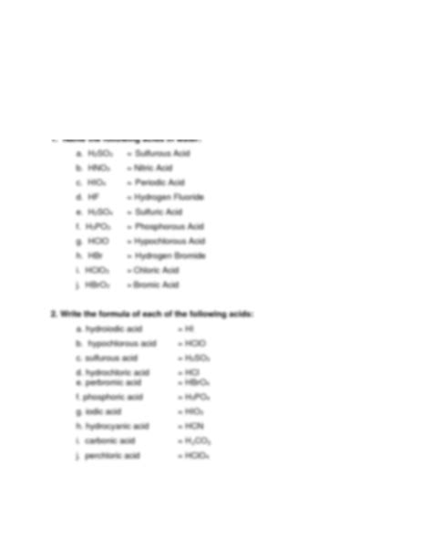 Solution Assignment M Exercise Formula Wring And Naming Of Inorg