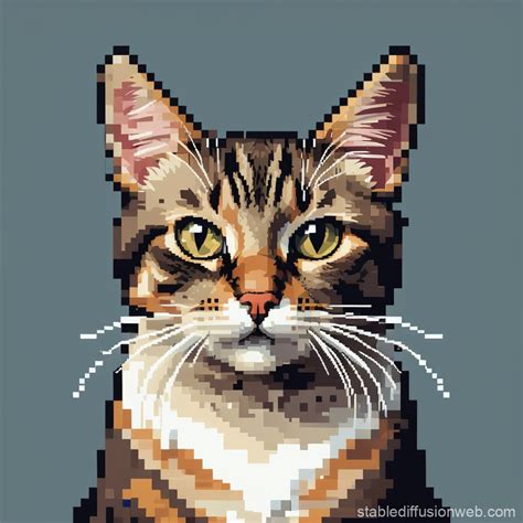 Pixel Art Cat Portrait | Stable Diffusion Online