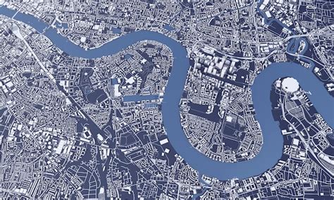 Premium Photo London City Map D Rendering Aerial Satellite View