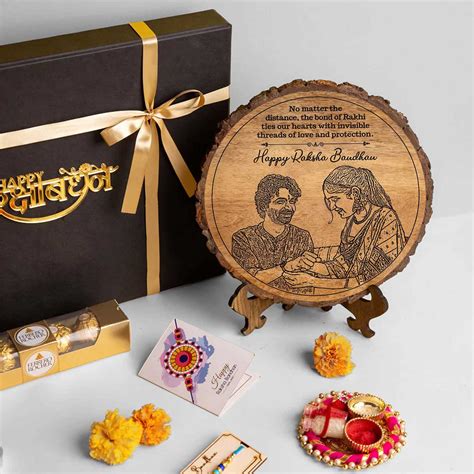 buy personalized engraved raksha bandhan theme wooden decorative plaque