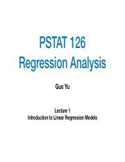 Lec Intro Linear Models Pdf Pstat Regression Analysis Guo Yu