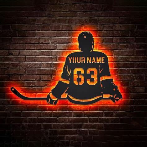 Personalized Hockey Player Metal Sign