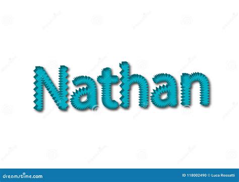 Illustration Name Nathan Isolated In A White Background Stock