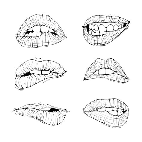 Lip Biting Drawing