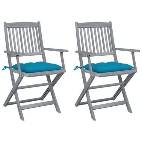 Pwshymi Chaises Pliables D Ext Rieur Pcs Avec Coussins Bois D