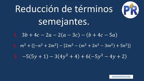 POLINOMIOS Reducción de términos semejantes Ejemplos 1 2 y 3