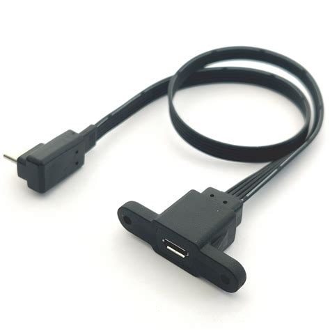 5cm 10cm 20cm Microusb Panel Mounting Connector Female Micro Usb 5 Pin Extension Cable 30cm 50cm