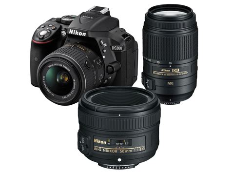 Kit Máquina Fotográfica Reflex NIKON D5300 18 55 VR II 55 300 50 1 8G