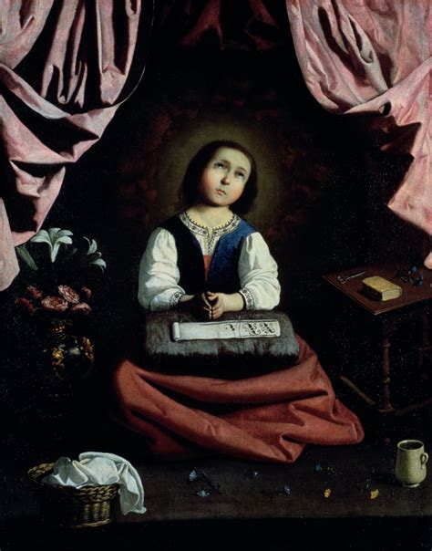 The Young Virgin By Francisco De Zurbaran Fine Art Print