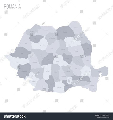 Romania Political Map Administrative Divisions Counties Stock Vector ...