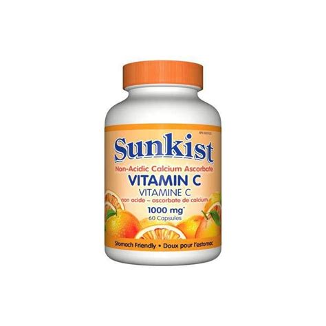 Buy Sunkist Stomach Friendly Vitamin C Capsules 1000 Mg 60 Count