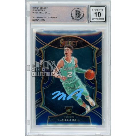 Lamelo Ball Panini Select Blue Retail Autograph Rookie Card