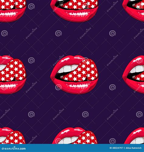 Modelo Inconsútil De Los Labios Rosados En Un Fondo Ilustración del