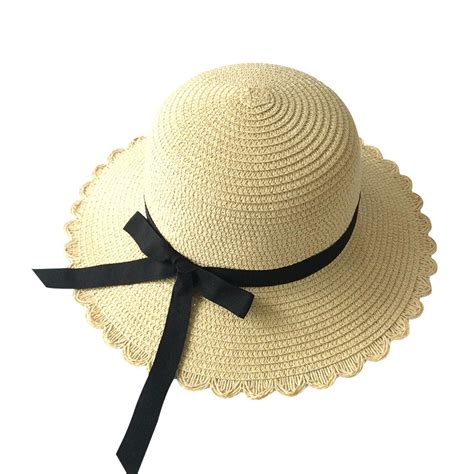 Ribbon Wavy Straw Hat for Kids