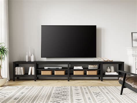 TV Stand for 100 inch TV Entertainment Center Wood TV Console Table for 85/80/90 inch TV with 8 ...