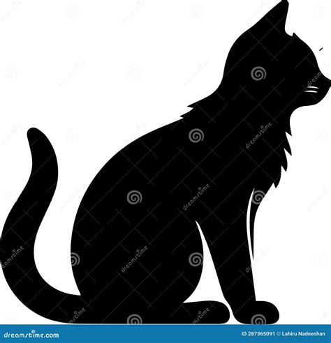 Silent Prowler Elegant Black Cat Silhouette In Vector Stock