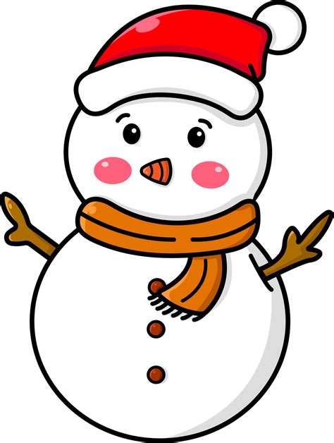 Christmas Snowman Illustration 23907901 Vector Art At Vecteezy