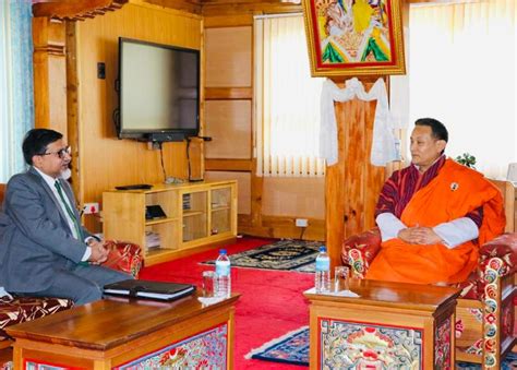 India In Bhutan On Twitter Ambassador Sudhakardalela Met Lyonpo