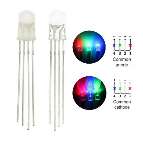 Pcs Lot Pin Mm Rgb Led Emitting Diode Indicator Arduino Red Green