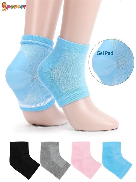 Spencer Pairs Moisturizing Heel Socks Gel Lined Toeless Spa Socks To