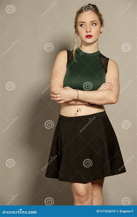 Rondborstig Schitterend Jong Brunette Stock Foto Image Of Modern Achtergrond