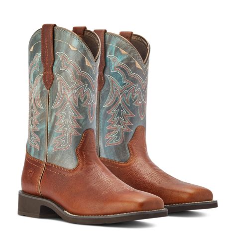 Ariat Ladies Delilah Spiced Cider And Teal River Boots 10042420