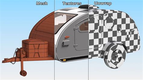 Metallic Vistabule Teardrop Camping Trailer Rigged D Model Max