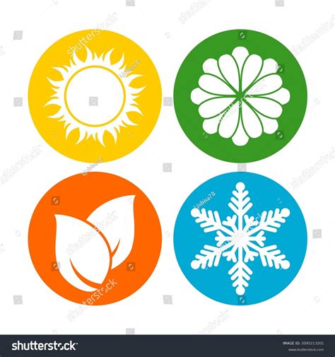 Four Seasons Symbols Concept Design Stock Illustration 2095213201 Shutterstock