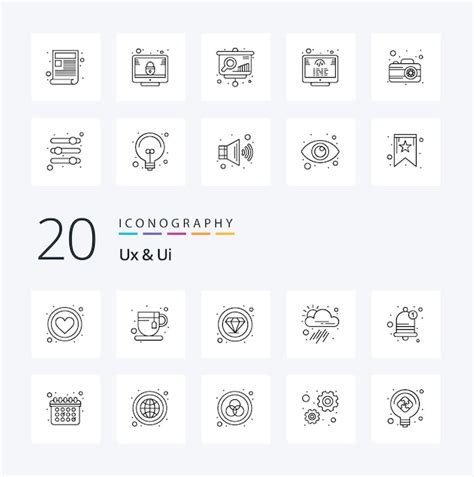 Paquete De Conos Ux Y Ui Line Como La Aplicaci N De Herramienta