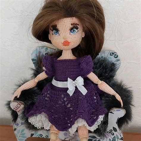 Кукла Сабрина. Интерьерная, коллекционная, миниатюрная, вязаная кукла в ...