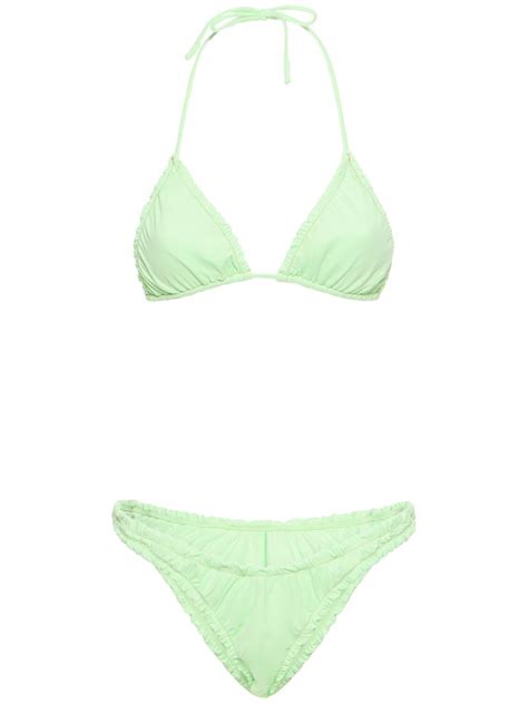 Reina Olga Guia Triangle Bikini In Green Editorialist