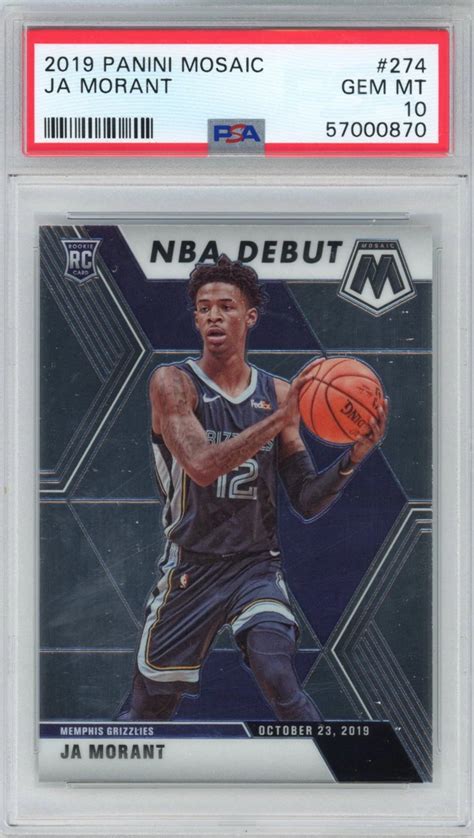 Graded 2019 20 Panini Mosaic Ja Morant 274 Rookie RC Basketball Card