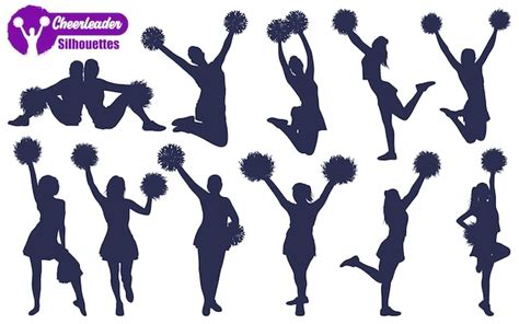 Cheerleader T Nzer Silhouetten Vektorillustration Premium Vektor