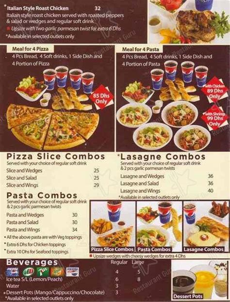 Menu At Santino S Restaurant Ajman Food Court