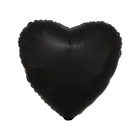 Grand ballon alu coeur noir chromé mylar 45cm