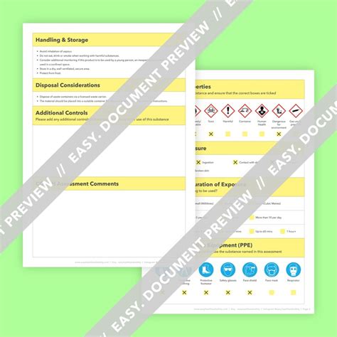 Coshh Risk Assessment For Small Business Ready To Use Health Etsy Uk