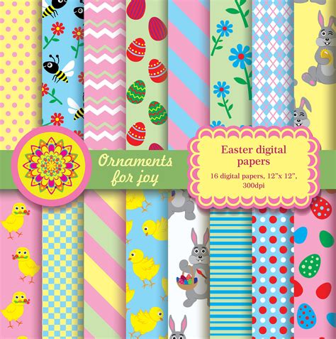 Easter Digital Papers Easter Digital Scrapbooking Easter Etsy