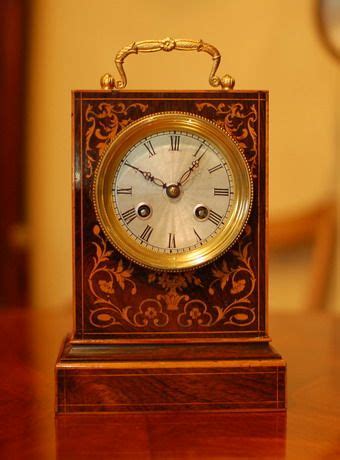 Paul Garnier Paris Mantel Clock In Rosewood With Inlays Carriage