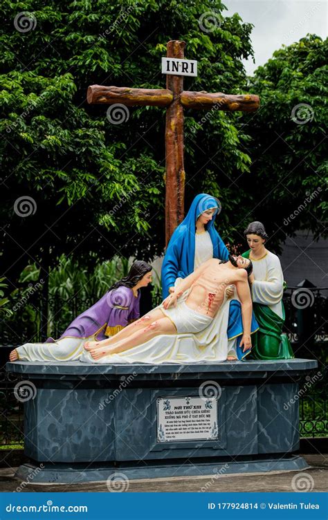 Jesus Christ Jesus Is Taken Down From The Cross Way Of The Cross Editorial Stock Image