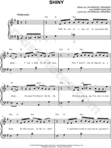 50++ Moana easy piano sheet music free ideas · Music Note Download