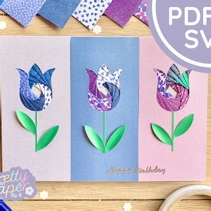 Tulip Iris Folding Pattern Mini PDF SVG Beginner Iris Etsy UK