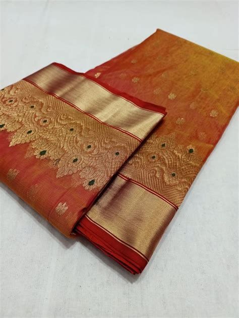 Buy Mojo Color Organza Chanderi Katan Silk Saree Zr Online In India