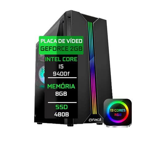 Pc Gamer Fácil Intel Core I5 9400F 8Gb Ddr4 Placa De Vídeo Submarino