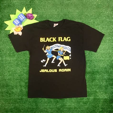 Vintage Vintage Black Flag Jealous Again Black Band t tee shirt | Grailed